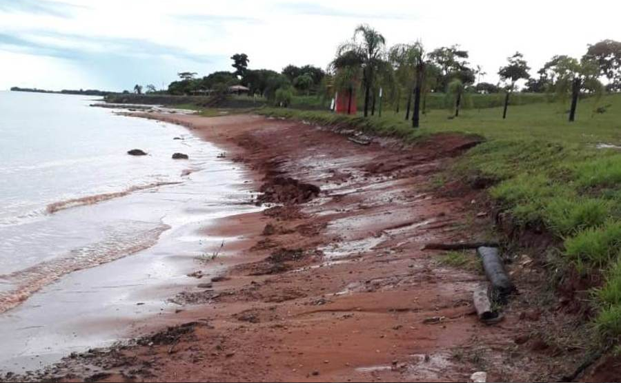 Danificado por fortes chuvas, balneário de Anaurilândia está interditado por tempo indeterminado