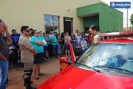Corpo de Bombeiros Militar de Bataguassu faz palestra de primeiros socorros para funcionários da secretaria de saúde do município de Anaurilândia